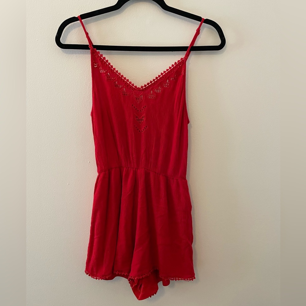Fun Lush Red Boho Romper